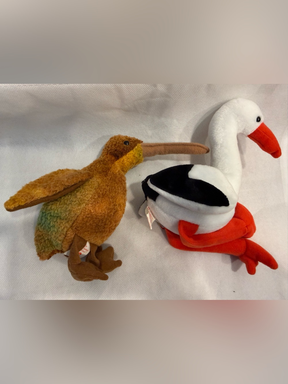 Ty Beanie Babies Stilts and Beak - Kiwi and Stork Bird Duo - Picture 2 of 7